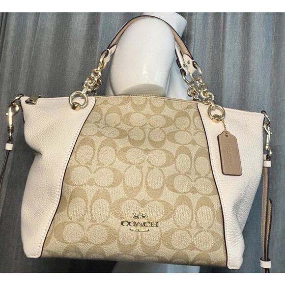 Coach Kacey Satchel Colorblock/Blocked Signature Canvas - Picture 16 of 16